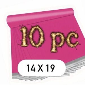 10pc 14x19 Poly mailers w 10 Random Thank You Cards & 10 Thank Stickers Bundle